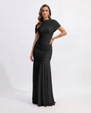 Shelby | Women's Maxi Dress Ruched Satin Summer Wedding Guest