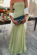 Skyla | Women's Maxi Dress Strapless Satin Summer Wedding Guest
