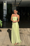 Skyla | Women's Maxi Dress Strapless Satin Summer Wedding Guest