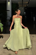 Skyla | Women's Maxi Dress Strapless Satin Summer Wedding Guest