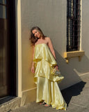 Stevie | Women's Maxi Dress Ruffle Satin Summer Wedding Guest
