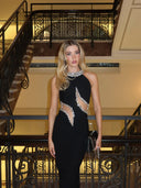 Tyra | Women's Maxi Dress Halter Neck Diamante Summer Wedding Guest