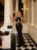 Tyra | Women's Maxi Dress Halter Neck Diamante Summer Wedding Guest
