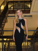 Tyra | Women's Maxi Dress Halter Neck Diamante Summer Wedding Guest