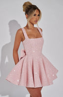 Victoria | Women's Mini Dress Square Neck Sequin Summer Cocktail Party