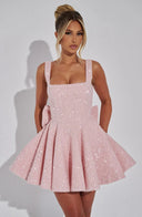 Victoria | Women's Mini Dress Square Neck Sequin Summer Cocktail Party