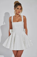 Victoria | Women's Mini Dress Square Neck Sequin Summer Cocktail Party