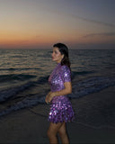 Violet | Women's Mini Dress High Neck Sequin Summer Party