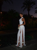 Winona | Women's Maxi Dress High Neck Satin Summer Evening
