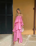 Stevie | Women's Maxi Dress Ruffle Satin Summer Wedding Guest