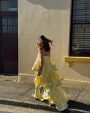 Stevie | Women's Maxi Dress Ruffle Satin Summer Wedding Guest