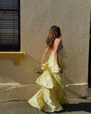 Stevie | Women's Maxi Dress Ruffle Satin Summer Wedding Guest