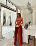 Wren | Women's Maxi Dress Strapless Satin Summer Wedding Guest