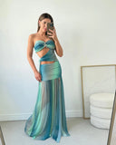 Wren | Women's Maxi Dress Strapless Satin Summer Wedding Guest