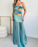 Wren | Women's Maxi Dress Strapless Satin Summer Wedding Guest